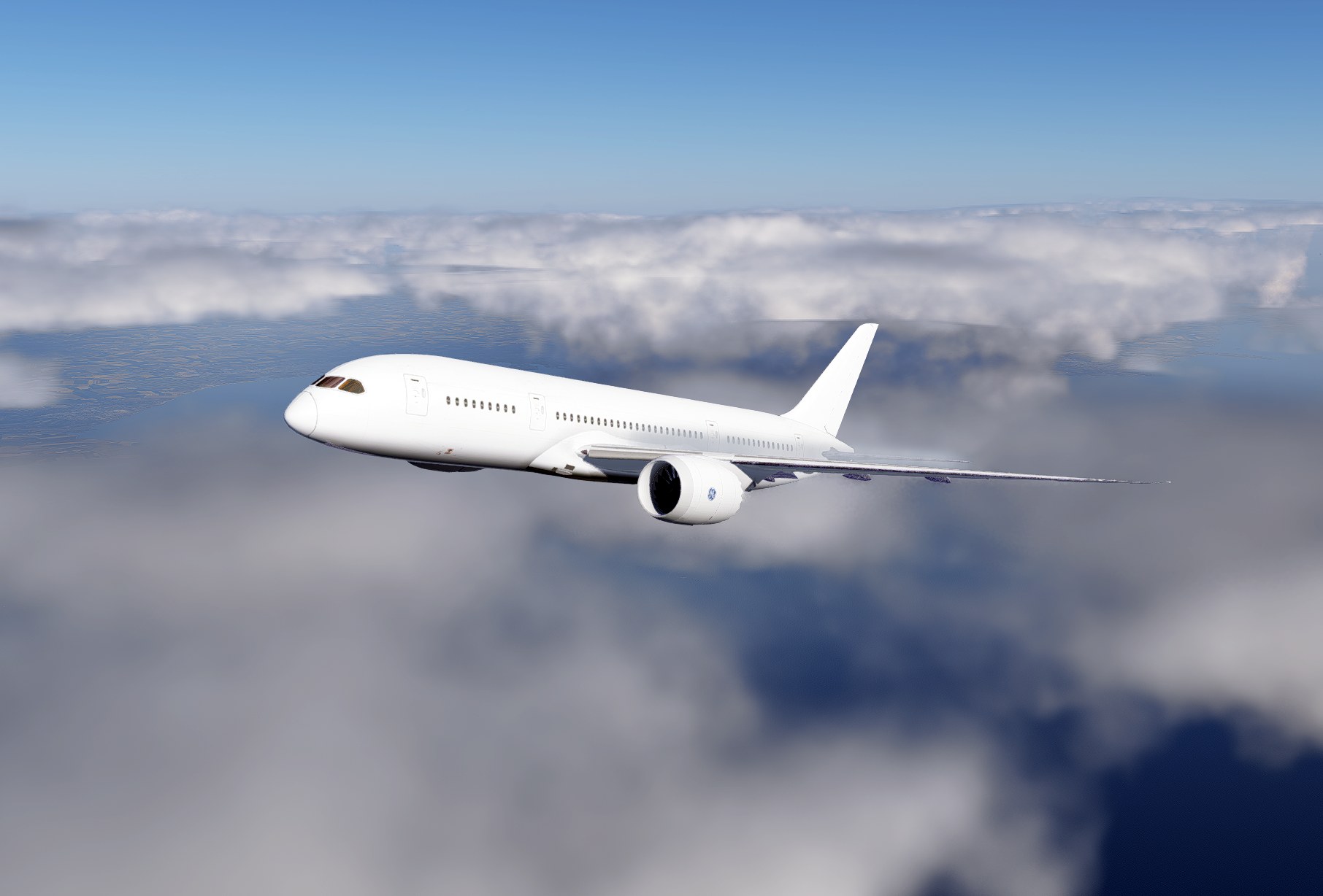 787-8 above the clouds — FLAIR SIM work in progress